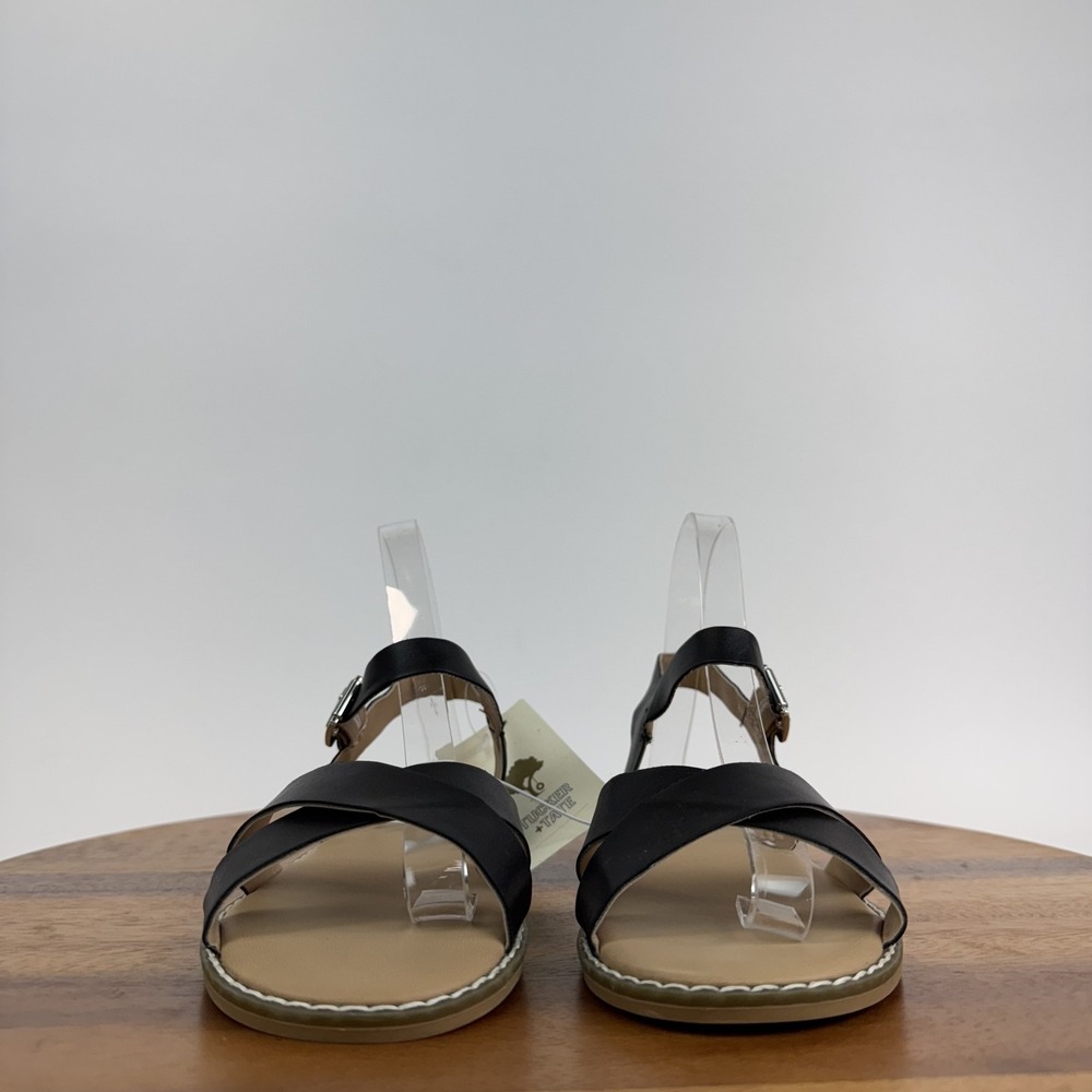 New Girls Big Kids Tucker + Tate Tarya Black Strappy Adjustable Sandals Size 3 Y - Picture 3 of 8